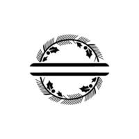 Minimalist Christmas Wreath With Space For Text vector