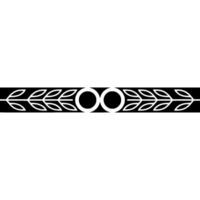 Minimalist Black And White Leaf Border - Geometric vector