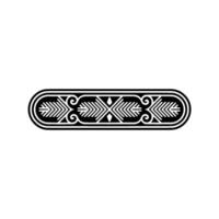 Abstract Geometric Ornament Black White Decorative Border vector