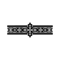 Black White Decorative Border Element, Elegant Floral vector