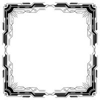 Art Deco Frame, Geometric Border, Blank Space, Black And White vector
