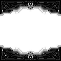 Tech Frame Futuristic Circuit Board Border With Empty Space vector