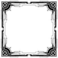 Geometric Tech Frame Black And White Minimalist Element vector