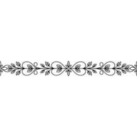 Elegant Floral Border Element, Simple Line Art On Gradient Background vector
