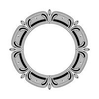 Art Deco Circular Frame, Black White Element For Invitations vector
