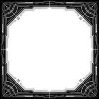Art Deco Frame, Black And White Geometric Border, Elegant Invitation vector
