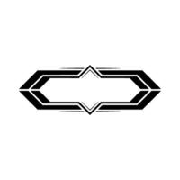 Geometric Black Frame On Light Gray Background vector