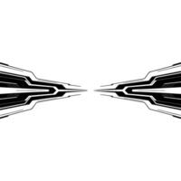 Futuristic Tech Abstract, Symmetric Black Lines On White, Minimalist vector