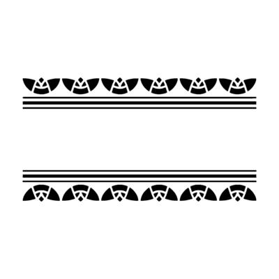 Decorative Black Floral Border With Negative Space