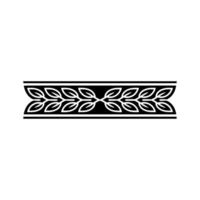 Elegant Leaf Border Black White Ornament vector
