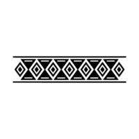 Geometric Tribal Diamond Border On White Background vector