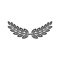 Minimalist Black Laurel Wreath On White Symbol Of Victory And Achievement vector