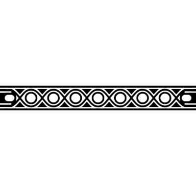 Geometric Black And White Border Element On Light Gray Background