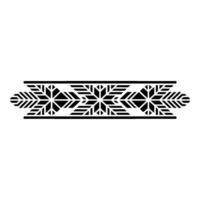 Geometric Snowflake Border In Black And White vector