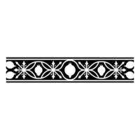 Ornamental Black And White Border Element, Illustration vector