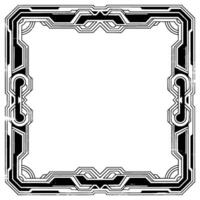 Art Deco Frame With Textured Edges Black And White vector