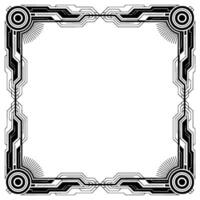 Art Deco Frame Geometric Border, Black And White, Elegant Edge vector