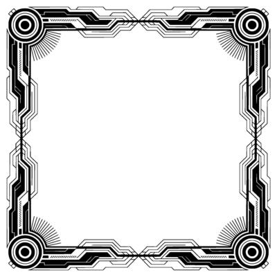 Art Deco Frame Geometric Border, Black And White, Elegant Edge