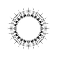 Decorative Circular With Triangle Motifs And Rays, Black And White vector