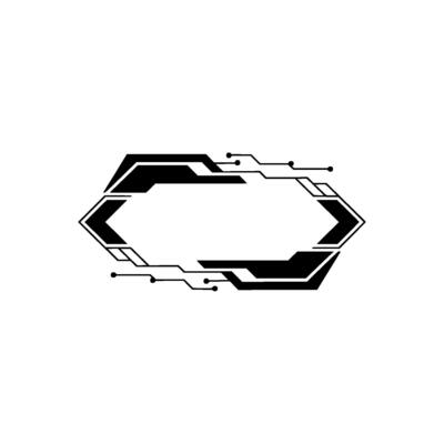 Tech Frame With Circuitry, Minimalist Black And White