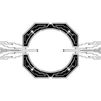 Futuristic Tech Interface Circuitry Octagon vector