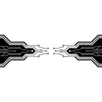 Abstract Tech Circuitry Element Black And White, Minimalist vector
