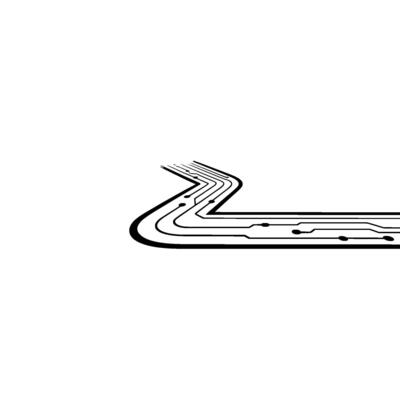 Abstract Circuit Board Path In Minimalist