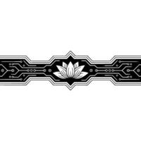 Tech Lotus Minimalist, Circuit Board Flower Fusion vector
