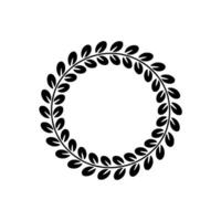 Black Laurel Wreath On White Minimalist Element vector