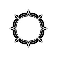 Minimalist Geometric Circle Ornament, Black And White vector