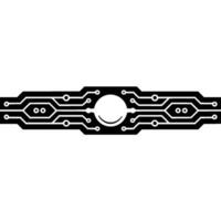 Minimalist Tech Circuit Board, White Background, Futuristic Concept vector