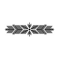Minimalist Snowflake Spruce Bough On White vector