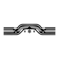 Minimalist Winter Archway With Snowflakes In Black And White vector