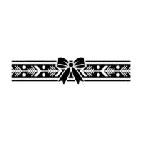 Minimalist Black Bow And Decorative Border Element vector
