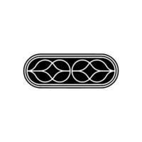 Geometric Black And White Decorative Element, Minimalist vector