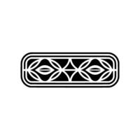Minimalist Geometric Black And White Decorative Element On White Background vector