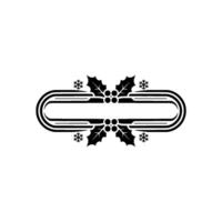 Elegant Minimalist Christmas Ornament With Holly And Snowflakes vector