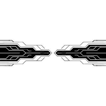 Futuristic Tech Circuit, Abstract Minimalist, White Background vector