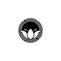 Abstract Lotus Minimalist Black White Symbol vector