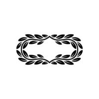 Elegant Black Leaf Wreath Frame On Beige Background vector