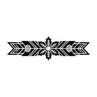 Decorative Black Ornament, Geometric Winter Motif On White vector