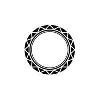 Minimalist Geometric Circle, Black White Emblem On White Background vector