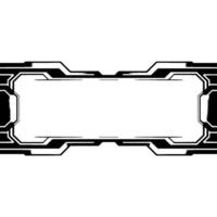 Futuristic Interface Panel Metallic Frame With Blank Space, Grey Background vector