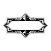Art Deco Geometric Frame, Monochromatic, Illustration vector