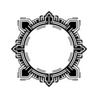 Art Deco Geometric Frame, Circle Shape, Minimalist vector