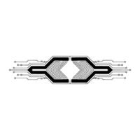 Minimalist Circuit Board, Modern Technology Concept vector