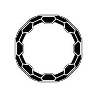 Geometric Black White Circle Frame, Modern Digital vector