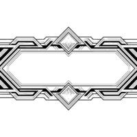 Art Deco Frame Geometric Black And White Border, Blank Center vector