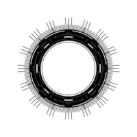 Futuristic Tech Circle Black White, Modern Clean vector