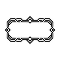 Geometric Black White Decorative Frame, Minimalist vector